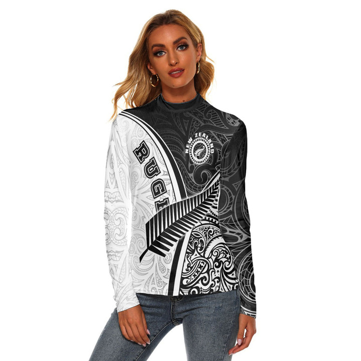 Love New Zealand Women's Stretchable Turtleneck Top - New Zealand Rugby Silver Fern A35
