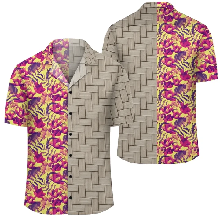 Alohawaii Shirt - Hawaii Seamless Tropical Flower Plant Pattern Background Lauhala Moiety Hawaiian Shirt