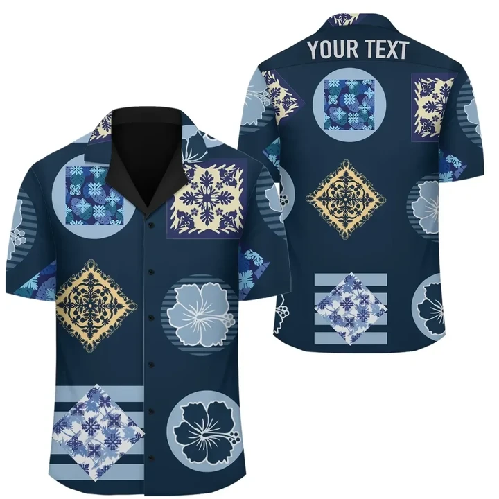 Alohawaii Shirt - (Personalized) Hawaii Royal Pattern  Hawaiian Shirt Cade Style Indigo