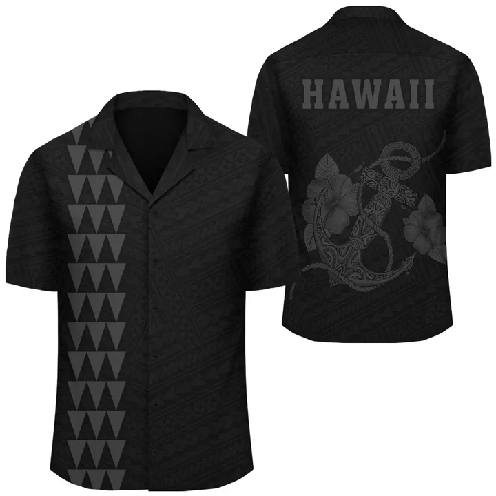 Alohawaii Shirt - Kakau Polynesian Anchor Hawaii Shirt Grey