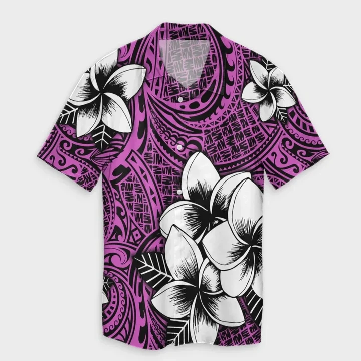 Alohawaii Shirt - Hawaiian Plumeria Tribal Polynesian Hawaiian Shirt Pink