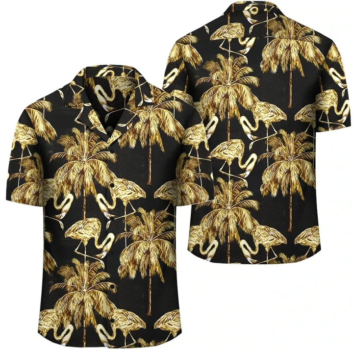 Alohawaii Shirt - Hawaii Watercolor Flamingos Palm Trees Beautiful Seamless Hawaiian Shirt