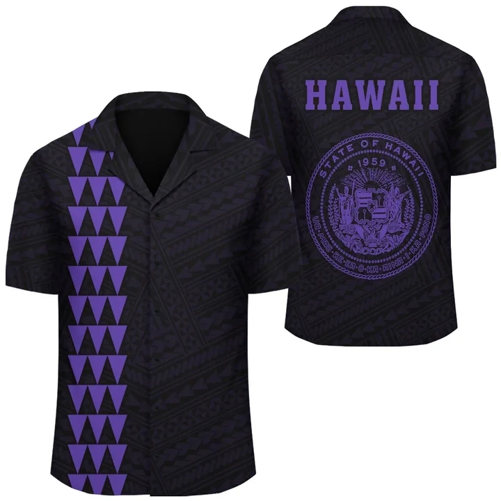 Alohawaii Shirt - Kakau Polynesian Coat Of Arms Hawaii Shirt Purple