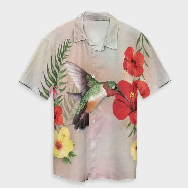 Alohawaii Shirt - Hawaiian Hummingbirds Hibiscus Polynesian Hawaiian Shirt