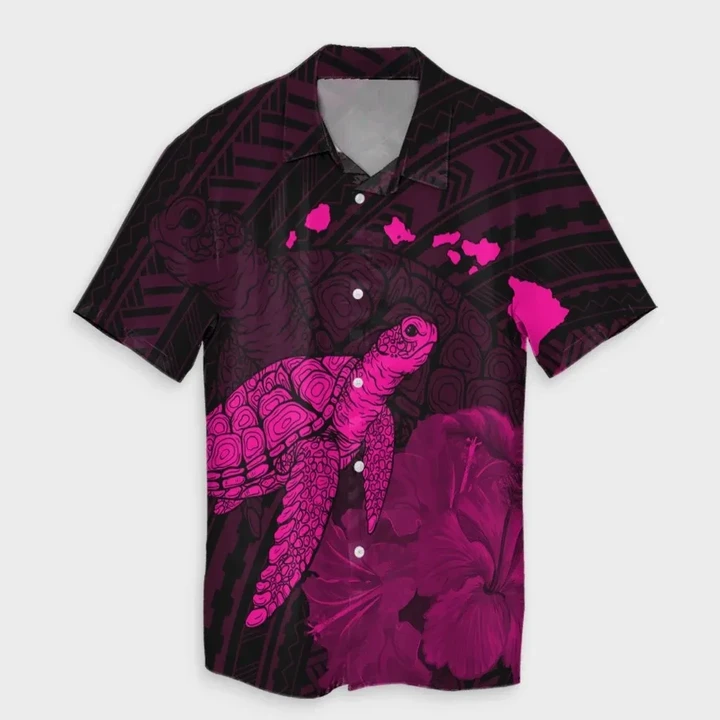 Alohawaii Shirt - Hawaii Polynesian Hibiscus Turtle Map Hawaiian Shirt Pink