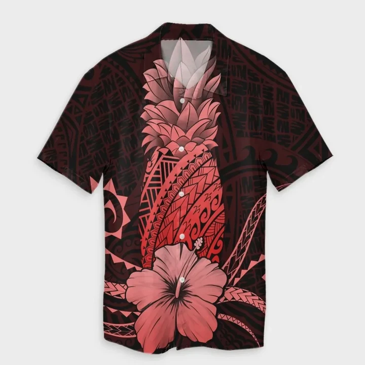 Alohawaii Shirt - Hawaii Polynesian Pineapple Hibiscus Hawaiian Shirt Red