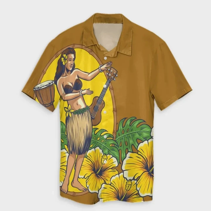 Alohawaii Shirt - Hawaiian Hula Girl Monstera Hibiscus Polynesian Hawaiian Shirt