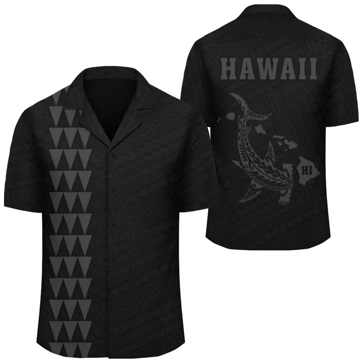 Alohawaii Shirt - Kakau Polynesian Hammerhead Shark Hawaii Shirt Grey