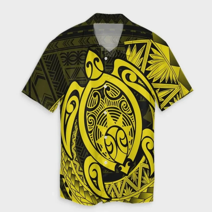 Alohawaii Shirt - Hawaii Polynesian Turtle Hawaiian Shirt Yellow