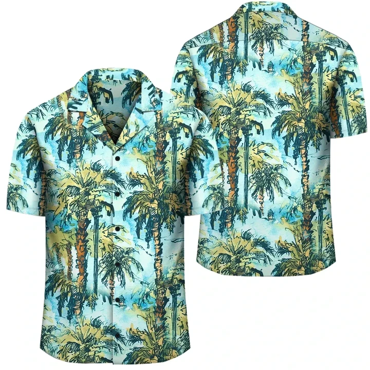 Alohawaii Shirt - Tropical Palm Trees Blue Hawaiian Shirt