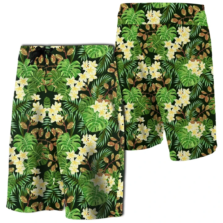 Alohawaii Short - Hawaii Tropical Leaves And Plumeria Board Shorts