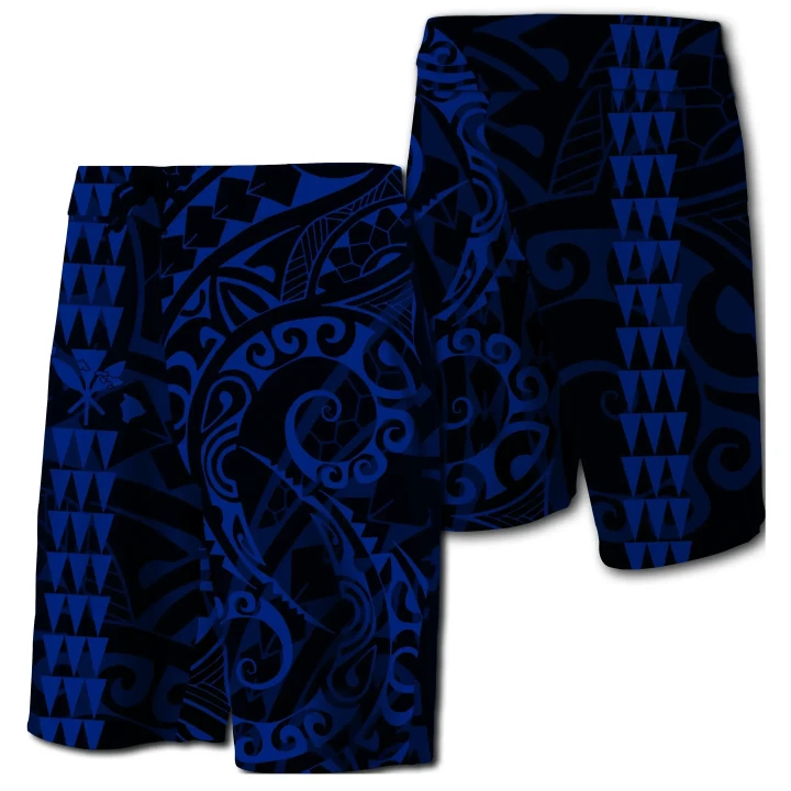 Alohawaii Short - Hawaii Kakau Polynesian Kanaka Board Shorts Blue Snapy Style
