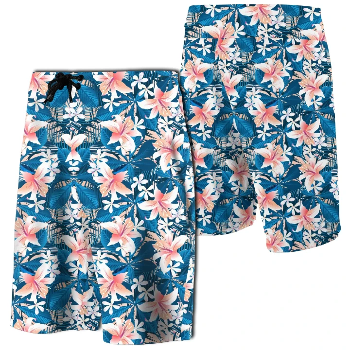 Alohawaii Short - Hawaii Tropical Hibiscus Blue Board Shorts