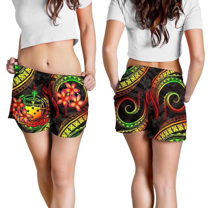 Alohawaii Short - Samoa Polynesian Women Shorts - Reggae Plumeria | Alohawaii.co