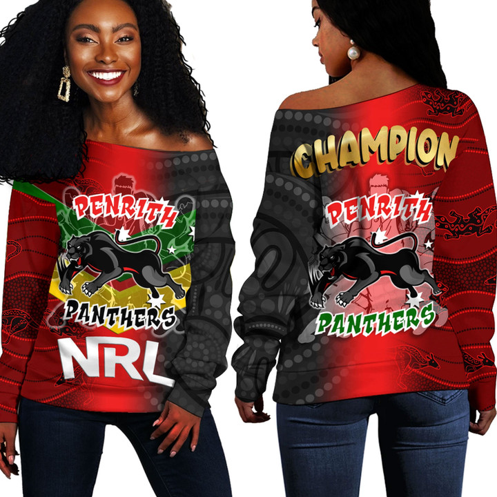 Love New Zealand Off Shoulder Sweaters - Penrith Panthers Champion Style A35