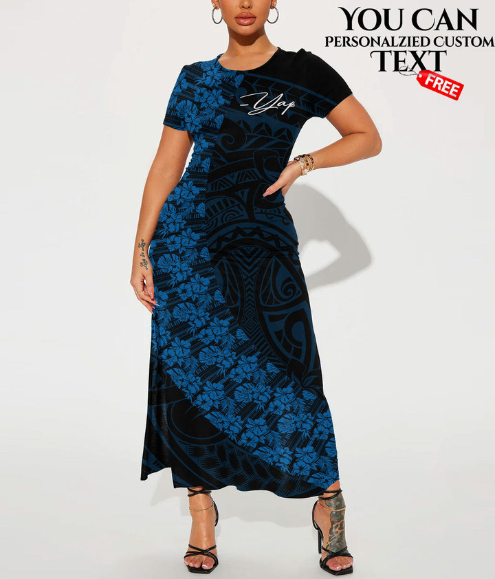 Yap Women's Dress With Short Sleeve Polynesian Fashion A7 | LoveNewZealand