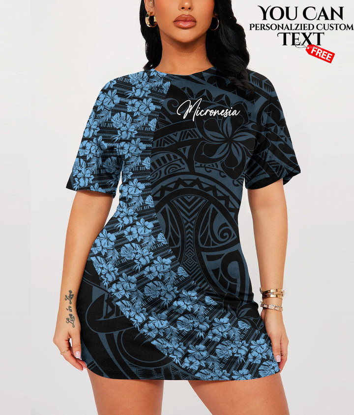 Micronesia Women's Short Sleeve O-neck Dress Polynesian Fashion A7 | LoveNewZealand
