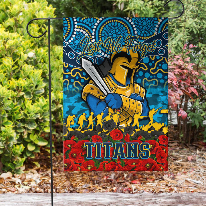 Gold Coast Titans Garden Flag - Anzac Day Lest We Forget A31B