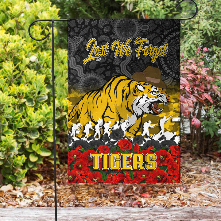 Richmond Tigers Garden Flag - Anzac Day Lest We Forget A31B