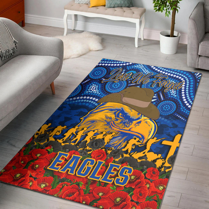 West Coast Eagles Area Rug - Anzac Day Lest We Forget A31B