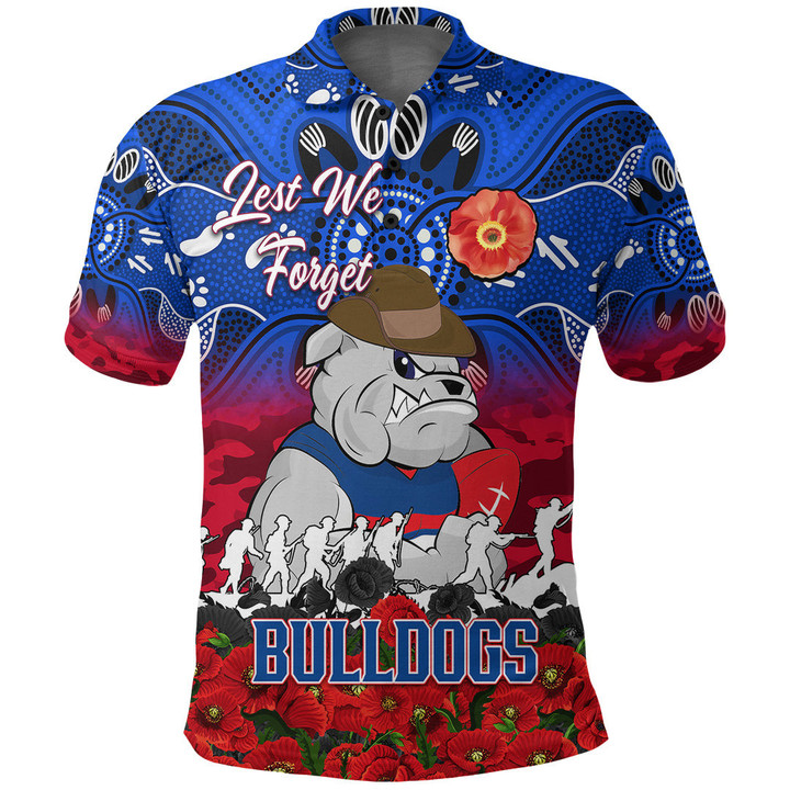 (Custom) Western Bulldogs Polo Shirt, Anzac Day Lest We Forget A31B