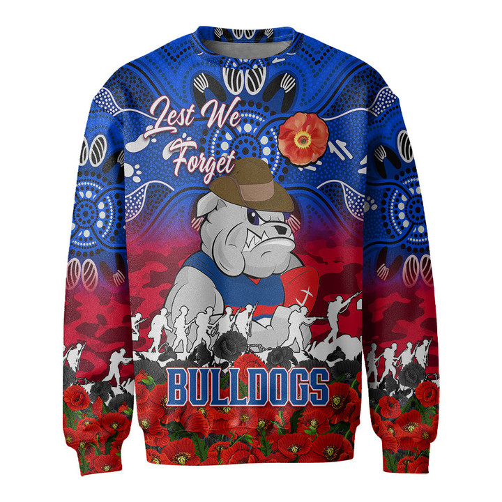 (Custom) Western Bulldogs Sweatshirt, Anzac Day Lest We Forget A31B