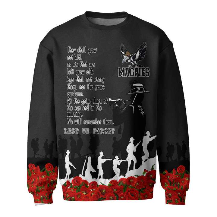 Collingwood Magpies Sweatshirt, Anzac Day For the Fallen A31B