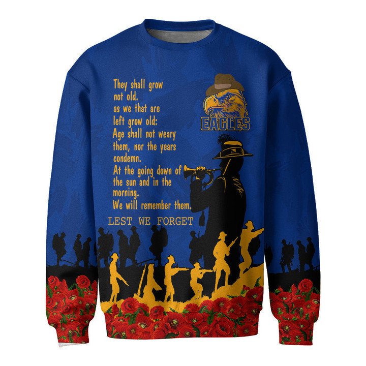 West Coast Eagles Sweatshirt, Anzac Day For the Fallen A31B