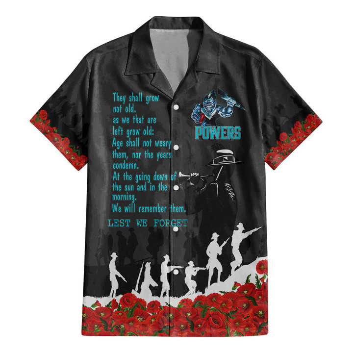 Port Adelaide Powers Hawaiian Shirt, Anzac Day For the Fallen A31B
