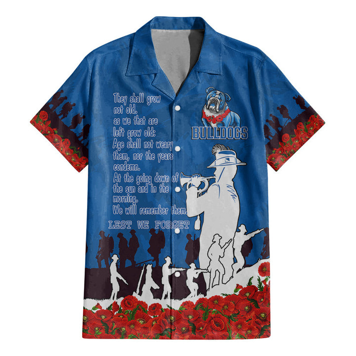 Canterbury-Bankstown-Bulldogs Hawaiian Shirt, Anzac Day For the Fallen A31B