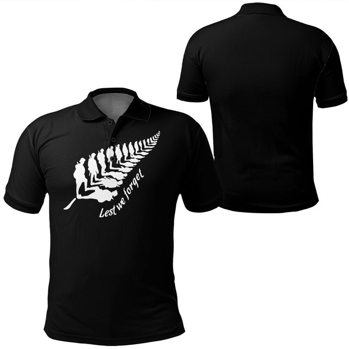 Anzac Day Polo Shirt - Anzac Silver Fern - Lest We Forget A7