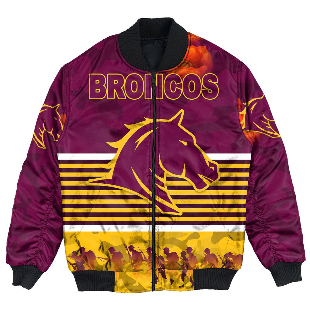 Brisbane Broncos Anzac Day Limited Edition - Rugby Team Bomber Jackets ...