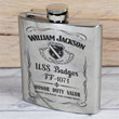 Personalized USS Badger (FF-1071) - Steel Hip Flask - WI1- US