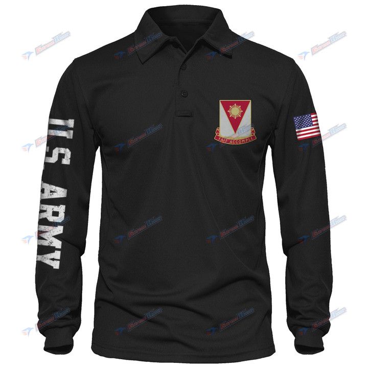 79th Engineer Battalion - Men's Polo Shirt Quick Dry Performance - Long Sleeve Tactical Shirts - Golf Shirt - PL4 -US