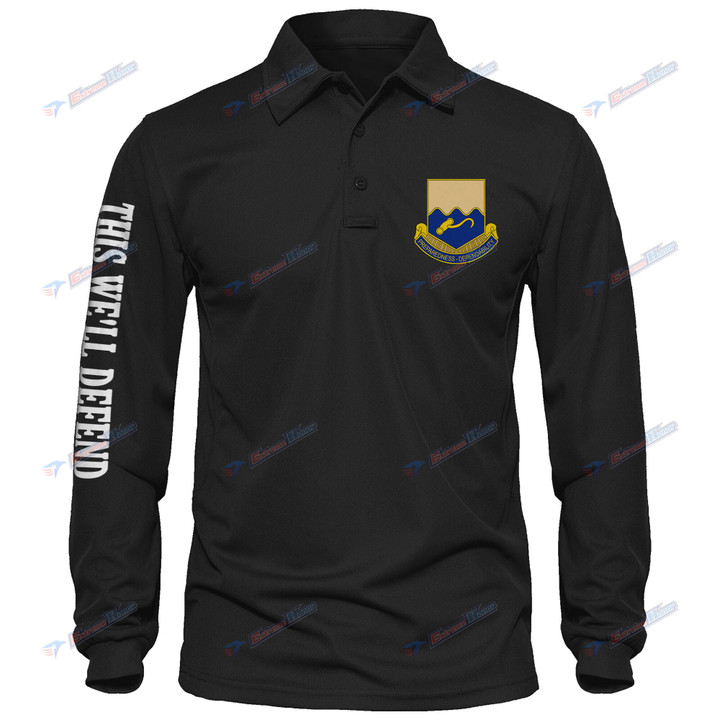 11th Transportation Battalion - Men's Polo Shirt Quick Dry Performance - Long Sleeve Tactical Shirts - Golf Shirt - PL5 -US
