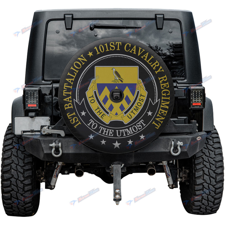 1st Battalion, 101st Cavalry Regiment - SUV Tire Cover - Spare Tire Cover For Car - Camper Tire Cover - LX1 - US