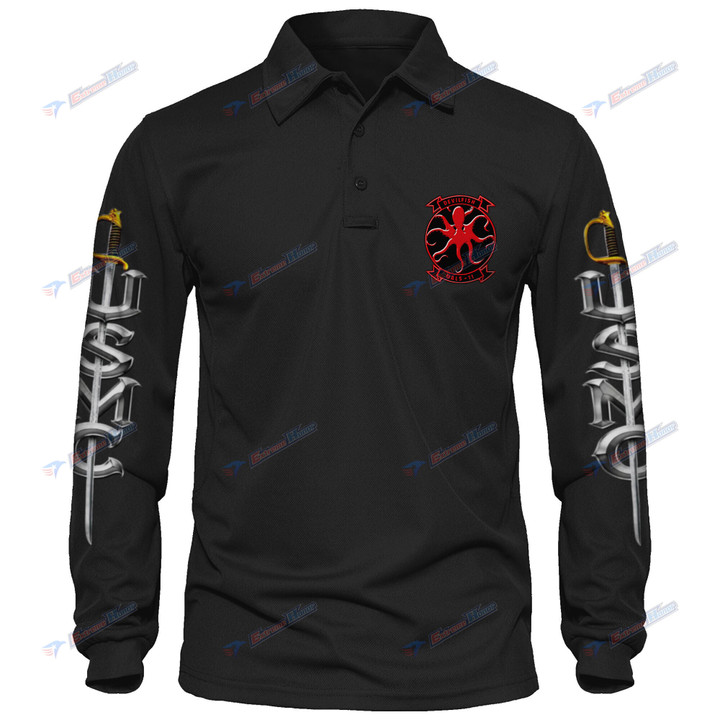 MALS-11 - Men's Polo Shirt Quick Dry Performance - Long Sleeve Tactical Shirts - Golf Shirt - PL7 -US