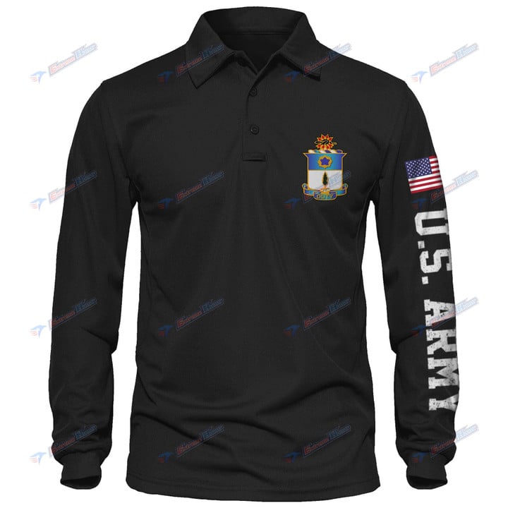 3d Battalion, 21st Infantry Regiment - Men's Polo Shirt Quick Dry Performance - Long Sleeve Tactical Shirts - Golf Shirt - PL4 -US