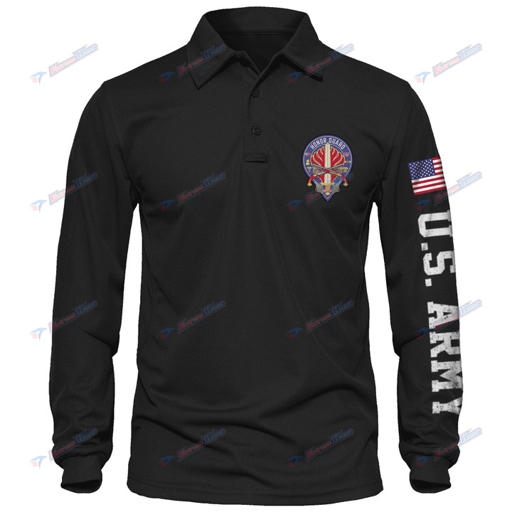 529th Military Police Company - Men's Polo Shirt Quick Dry Performance - Long Sleeve Tactical Shirts - Golf Shirt - PL4 -US