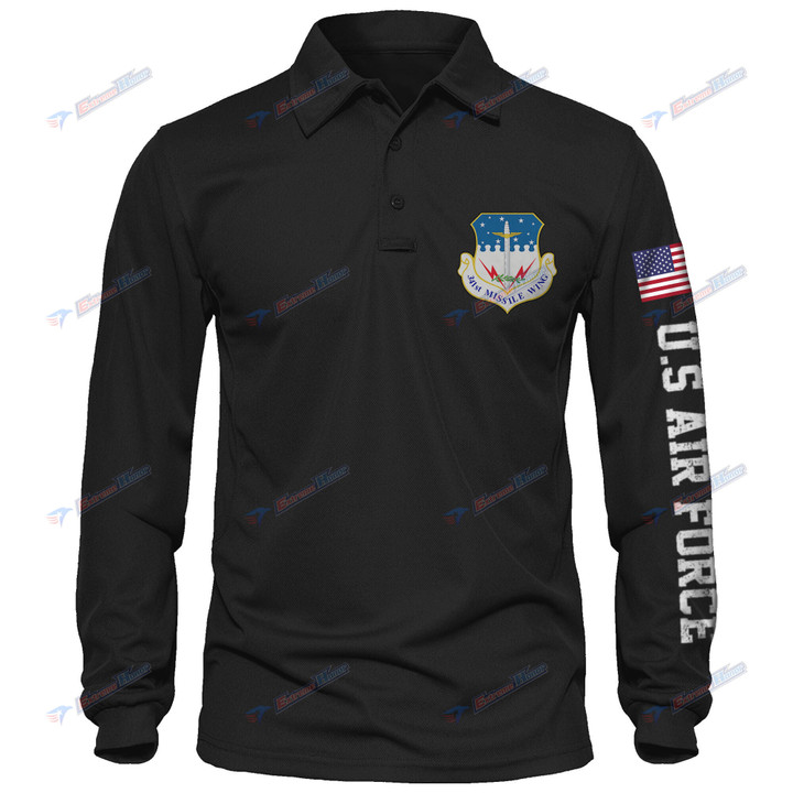 341st Missile Wing - Men's Polo Shirt Quick Dry Performance - Long Sleeve Tactical Shirts - Golf Shirt - PL4 -US