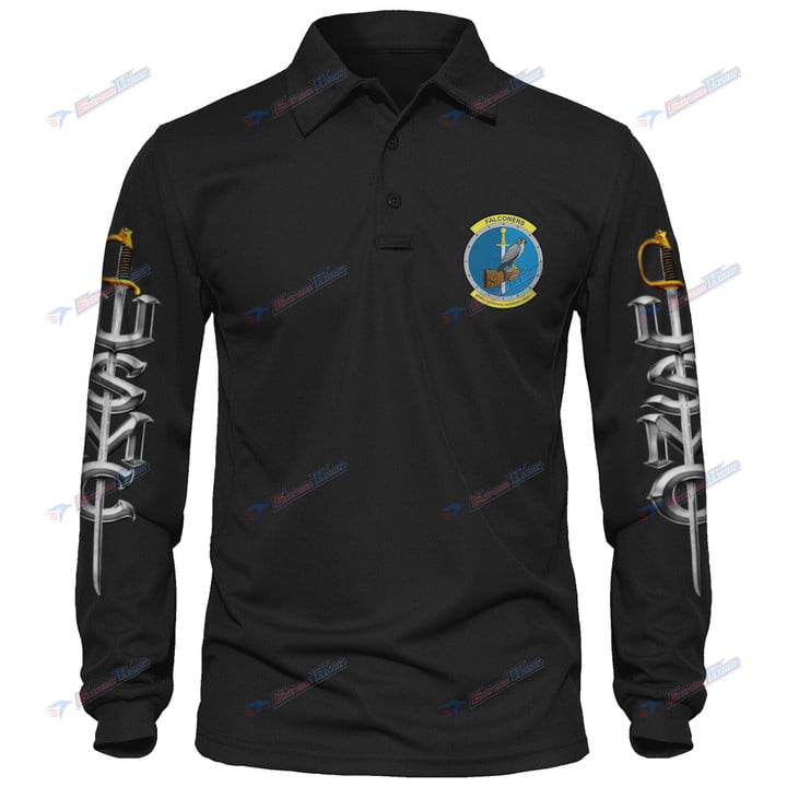 MACS-1 - Men's Polo Shirt Quick Dry Performance - Long Sleeve Tactical Shirts - Golf Shirt - PL7 -US