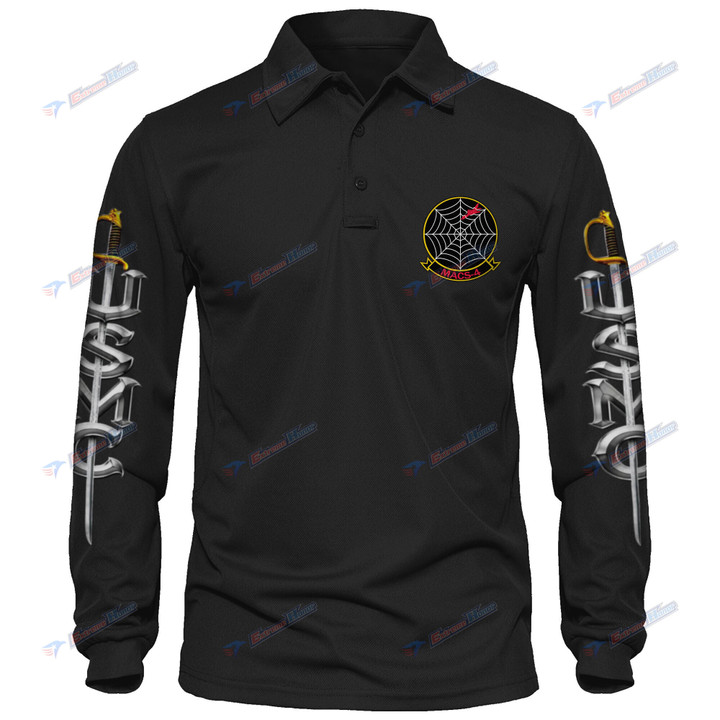 MACS-4 - Men's Polo Shirt Quick Dry Performance - Long Sleeve Tactical Shirts - Golf Shirt - PL7 -US