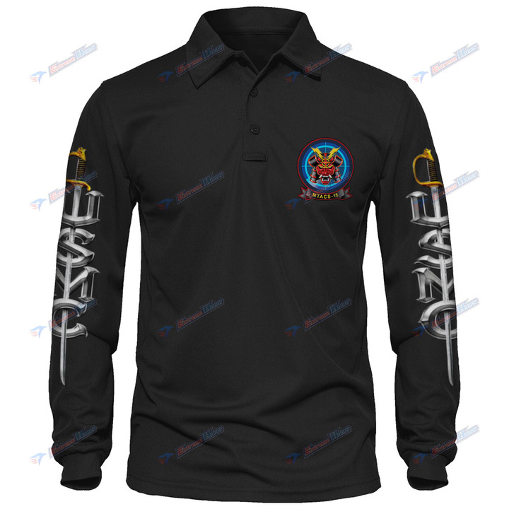 MTACS-18 - Men's Polo Shirt Quick Dry Performance - Long Sleeve Tactical Shirts - Golf Shirt - PL7 -US
