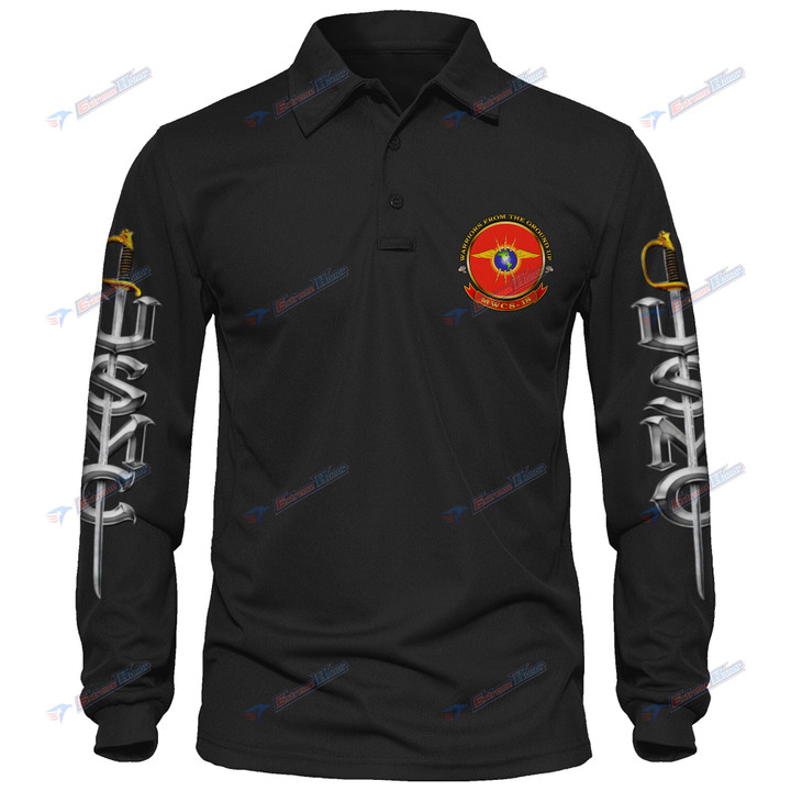 MWCS-18 - Men's Polo Shirt Quick Dry Performance - Long Sleeve Tactical Shirts - Golf Shirt - PL7 -US