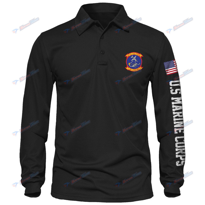 3d Low Altitude Air Defense Battalion - Men's Polo Shirt Quick Dry Performance - Long Sleeve Tactical Shirts - Golf Shirt - PL4 -US