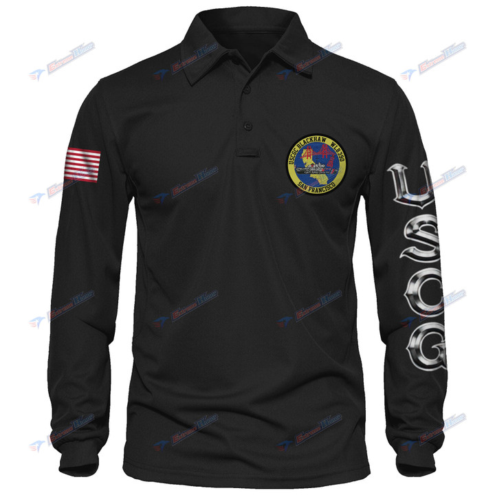 USCGC Blackhaw (WLB-390) - Men's Polo Shirt Quick Dry Performance - Long Sleeve Tactical Shirts - Golf Shirt - PL7 -US