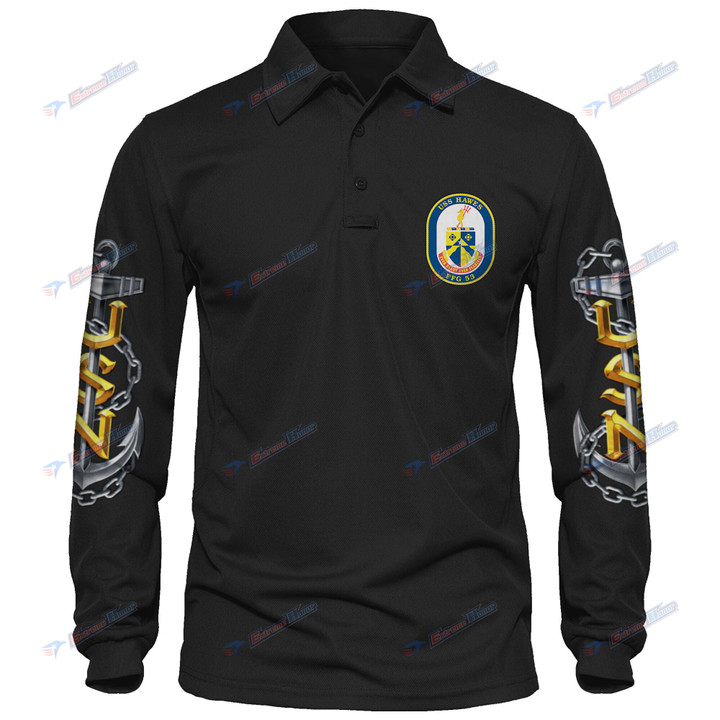 USS Hawes (FFG-53) - Men's Polo Shirt Quick Dry Performance - Long Sleeve Tactical Shirts - Golf Shirt - PL7 -US