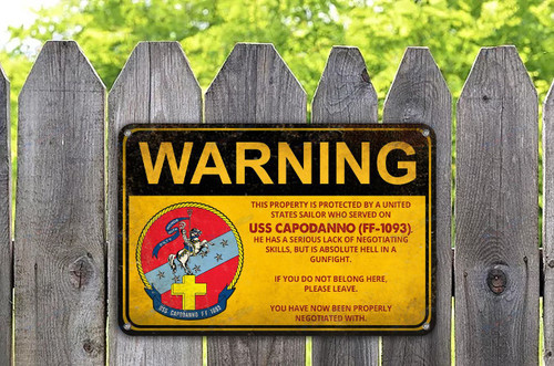 USS Capodanno (FF-1093) Warning - Yardsign