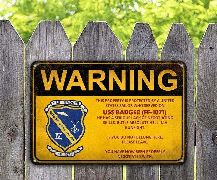 USS Badger (FF-1071) - Warning