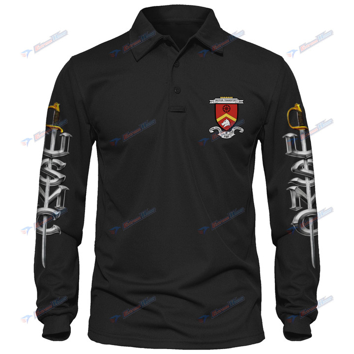 9th Motor Transport Battalion - Men's Polo Shirt Quick Dry Performance - Long Sleeve Tactical Shirts - Golf Shirt - PL7 -US